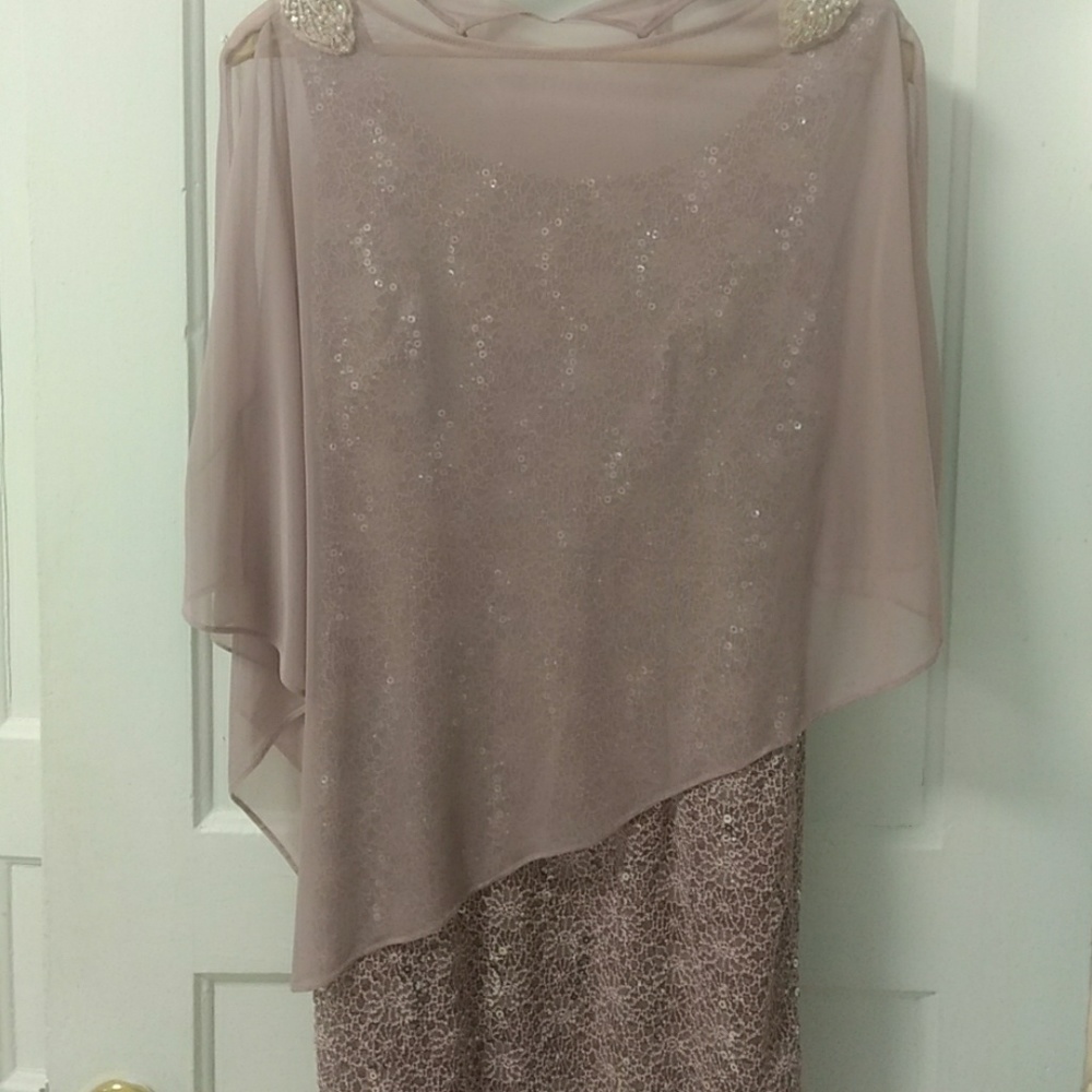 Mauve sequin dress with sheer top